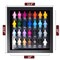 12x12 Wood Shadow Box Display Case Frame for Block Figures | Holds up to 28 Figurines - Display Brackets Included | UV Acrylic and Black Base